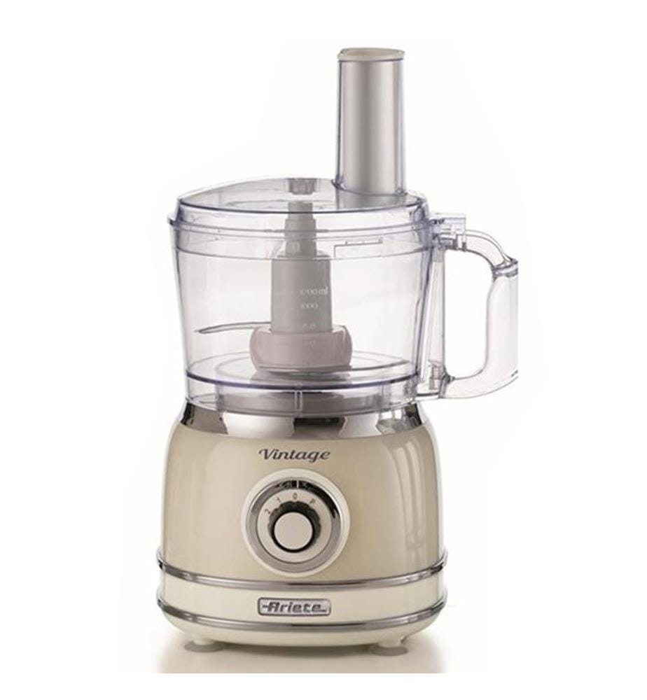 Robot de Cuisine 8 en 1 Vintage Style, 2 Vitesses + Pulse, 2 L, 1000 W - Beige