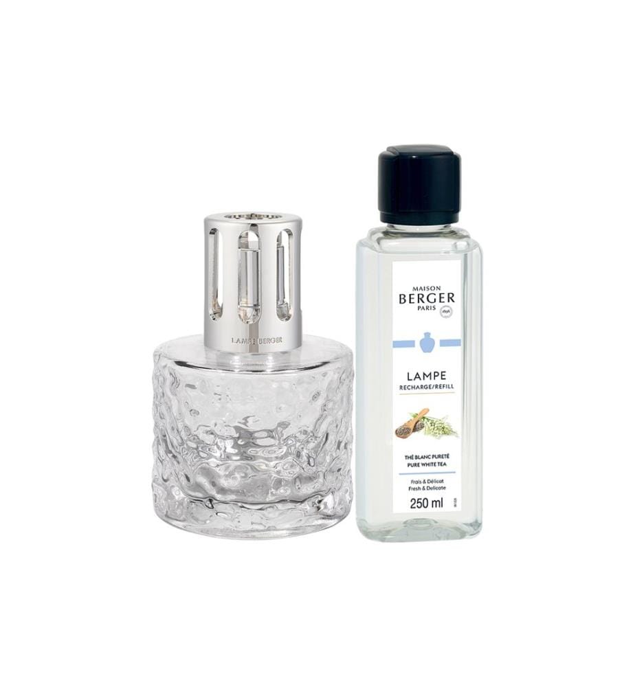 MAISON BERGER - Lampe aromatique Mirage + 250 ml The Blanc Purete, Transparent