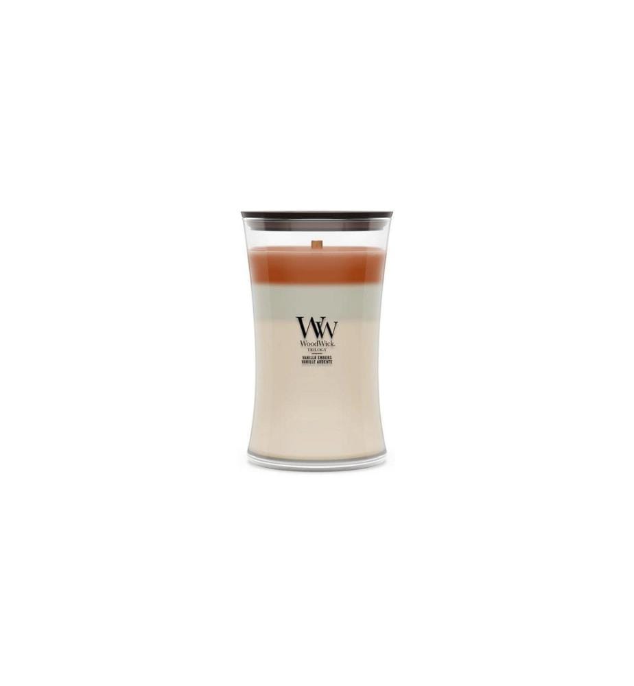 Woodwick - Bougie parfumée Vanilla Embers Trilogy Large Jar