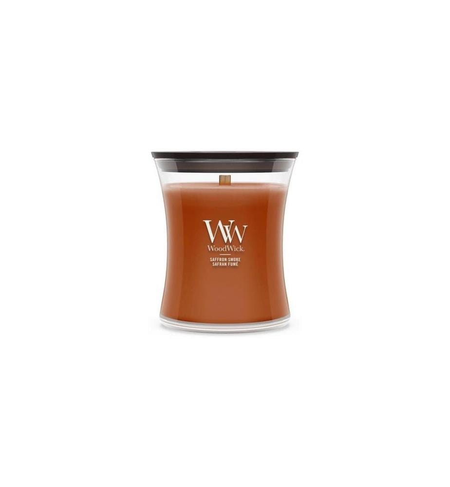 Woodwick - Bougie parfumée Saffron Smoke Medium Jar