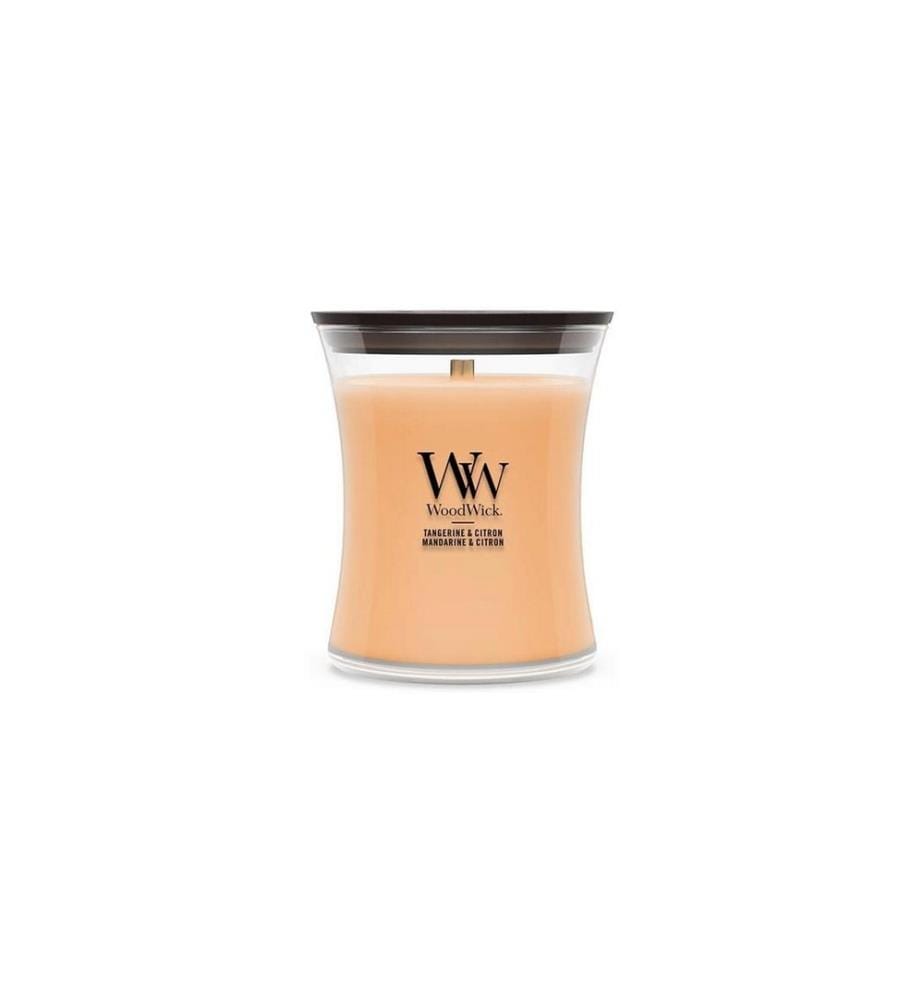 Woodwick - Bougie parfumée Tangerine & Citron Pot moyen