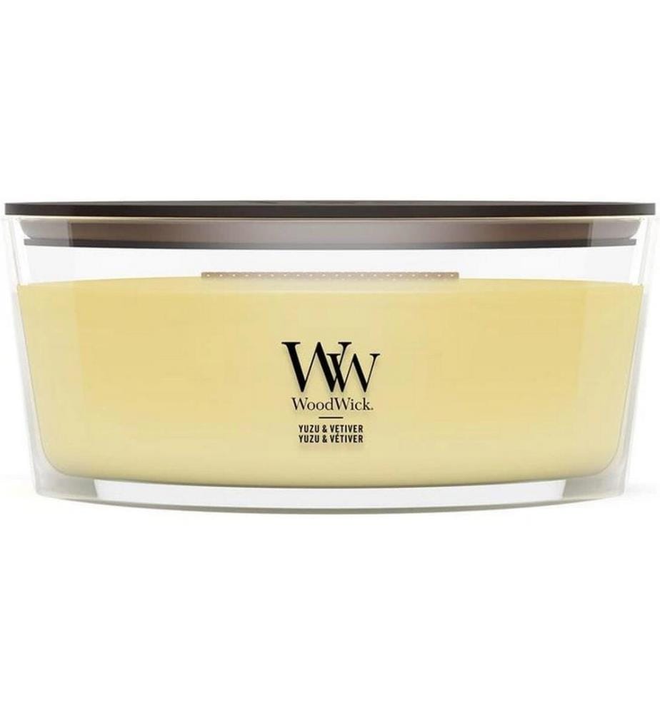 Woodwick - Bougie parfumée Yuzu & Vetiver Ellipse
