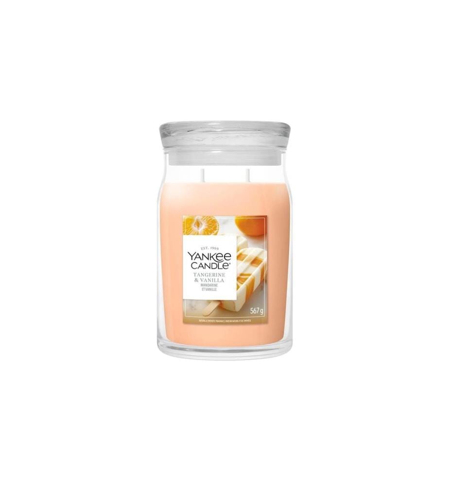 YANKEE CANDLE - Signature Bougie parfumée Tangerine & Vanilla Signature Large Jar