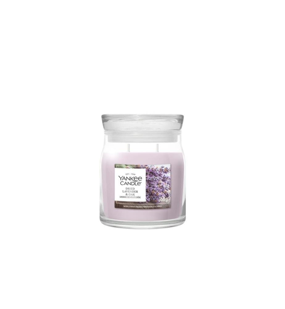 YANKEE CANDLE - Signature Bougie parfumée Dried Lavender & Oak Signature Medium Jar