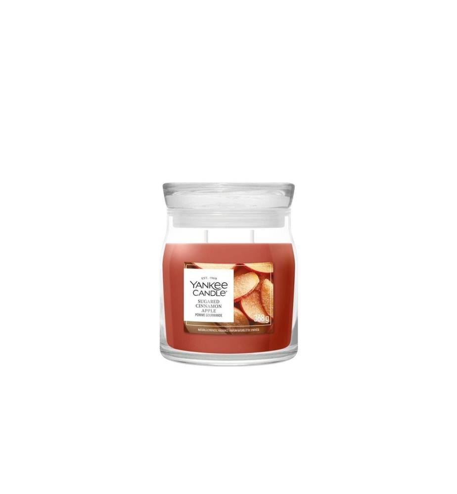 YANKEE CANDLE - Signature Bougie parfumée Sugared Cinnamon Apple Signature Medium Jar