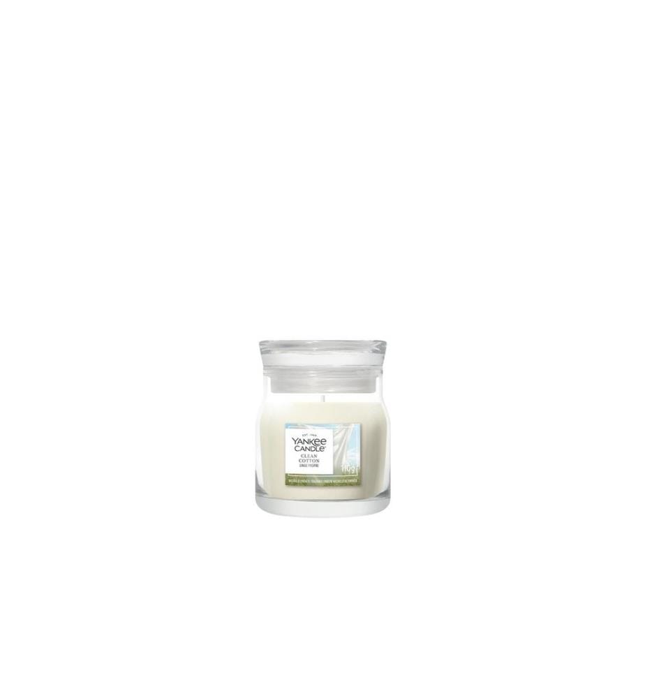 YANKEE CANDLE - Signature Bougie parfumée Clean Cotton Signature Small Jar
