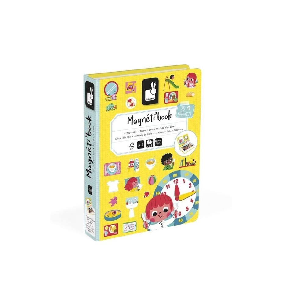 JANOD - Jouets doccupation Livre magnétique Apprends l'heure