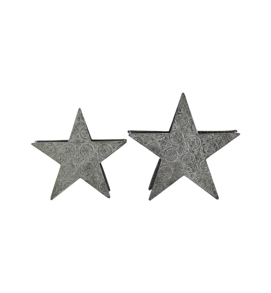 Lot de 2 bougeoirs TORNIO Métal 30/26 cm Argenté