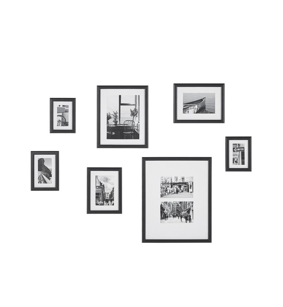Lot de 7 cadres photo ZINARE Motif urbain Noir