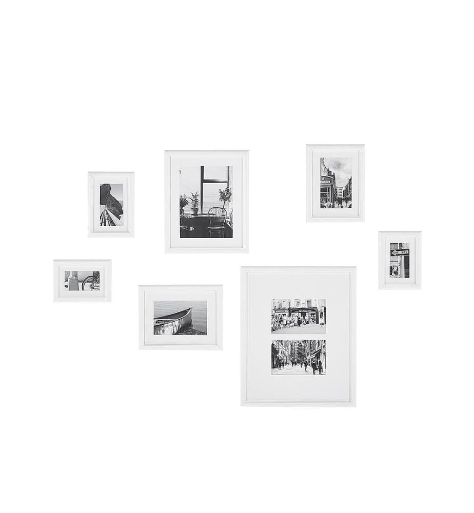 Lot de 7 cadres photo ZINARE Motif urbain Blanc