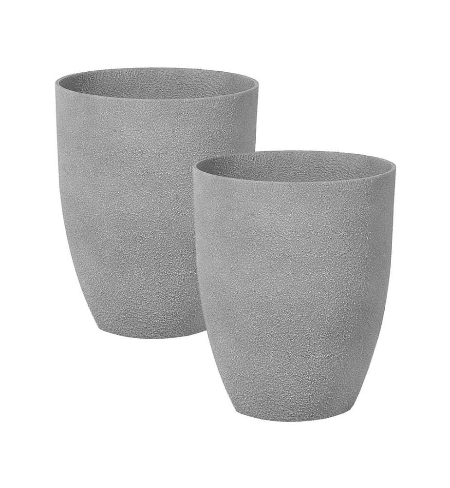 Lot de 2 pots de fleurs CROTON 35 cm Gris