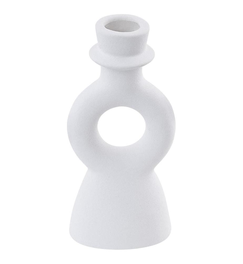 Bougeoir SPARTA Céramique 17 cm Blanc cassé