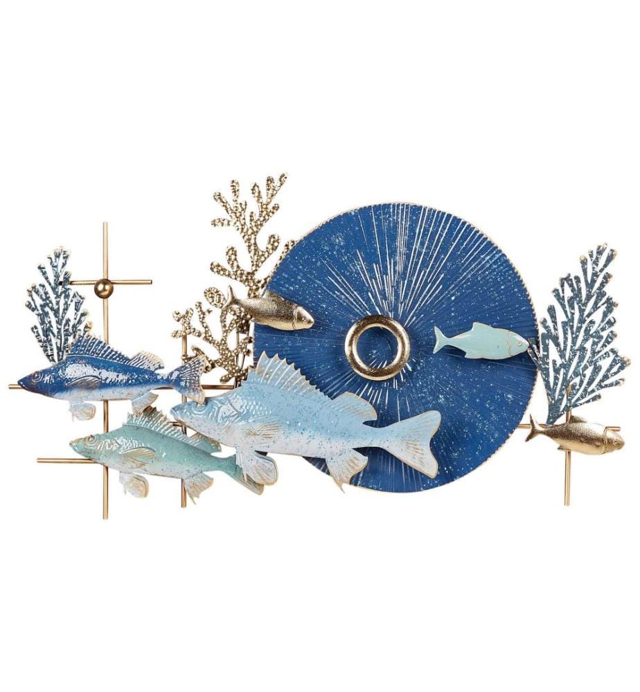 Décoration murale Poisson BARIUM Métal 48 cm Bleu