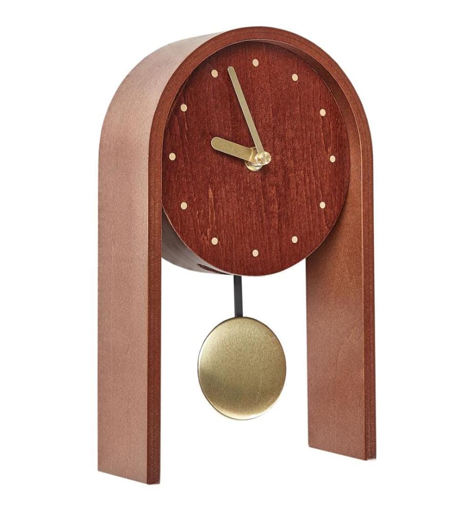 Horloge FERDEN 15 cm Marron