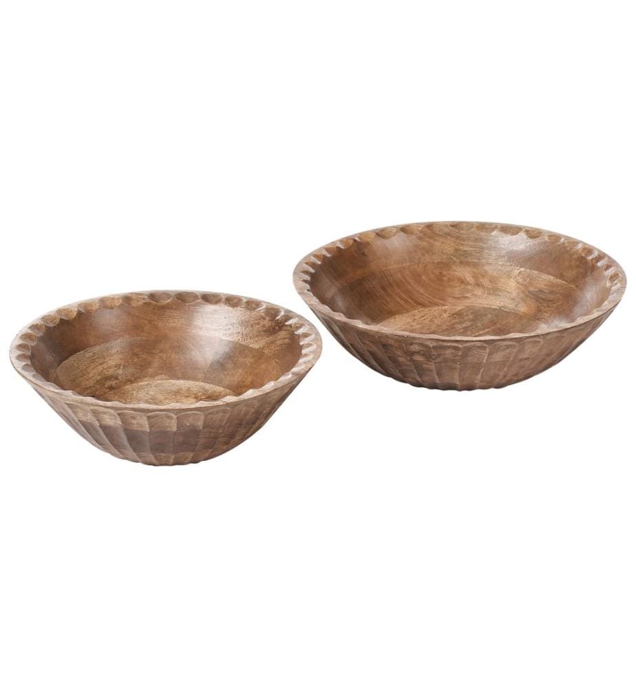 Lot de 2 bols décoratifs SOHAG Bois de manguier Marron