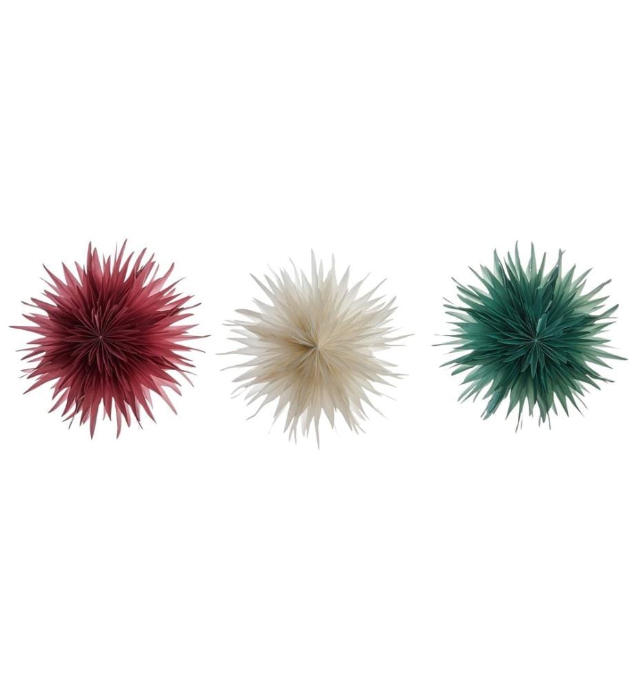 Lot de 3 décorations suspendues LED GROVLAN Étoile 41 cm Multicolore