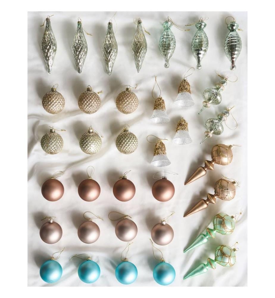 Lot de 35 boules FROSTING Verre Multicolore