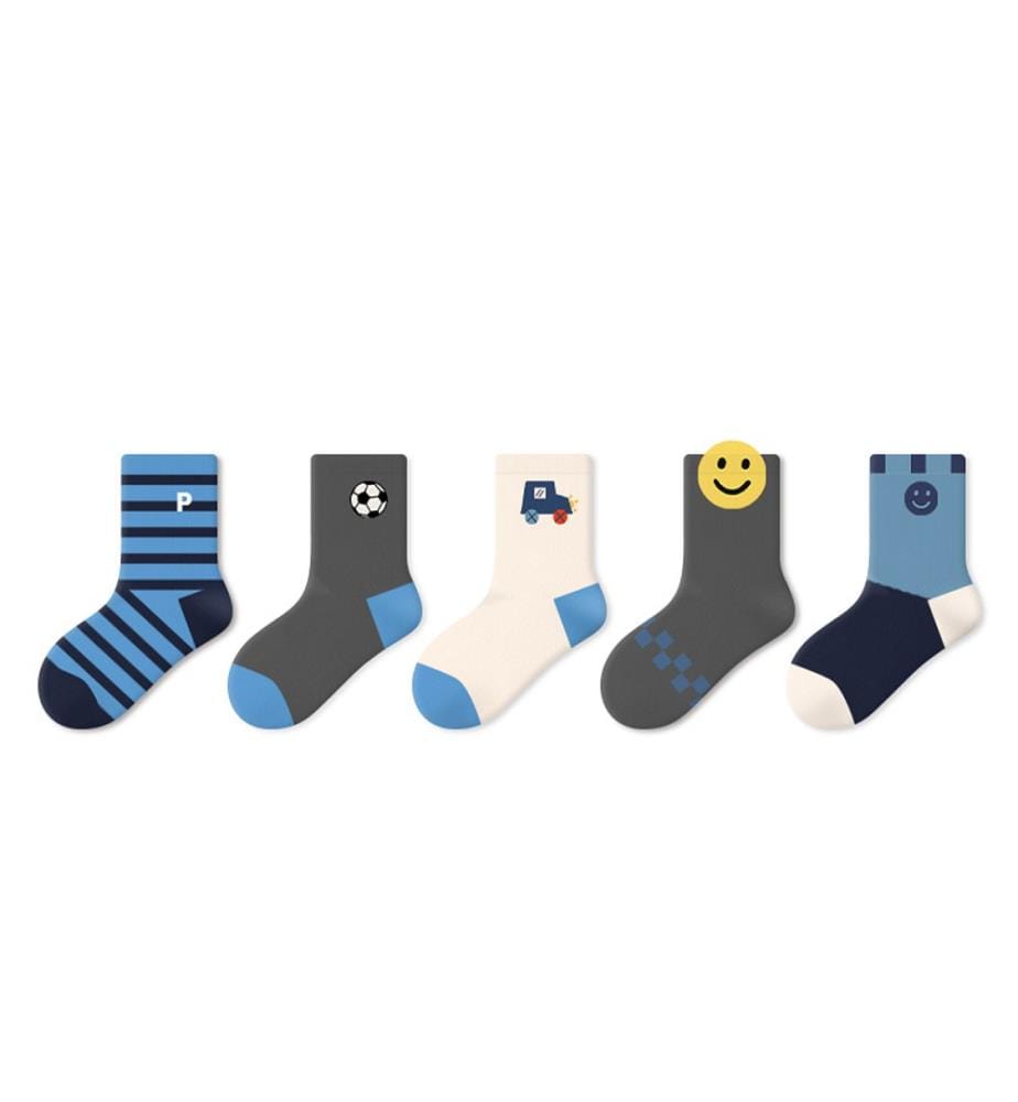 Chaussettes courtes pour enfants Blue Dream - 5 paires de chaussettes à motifs amusants pour toute la saison