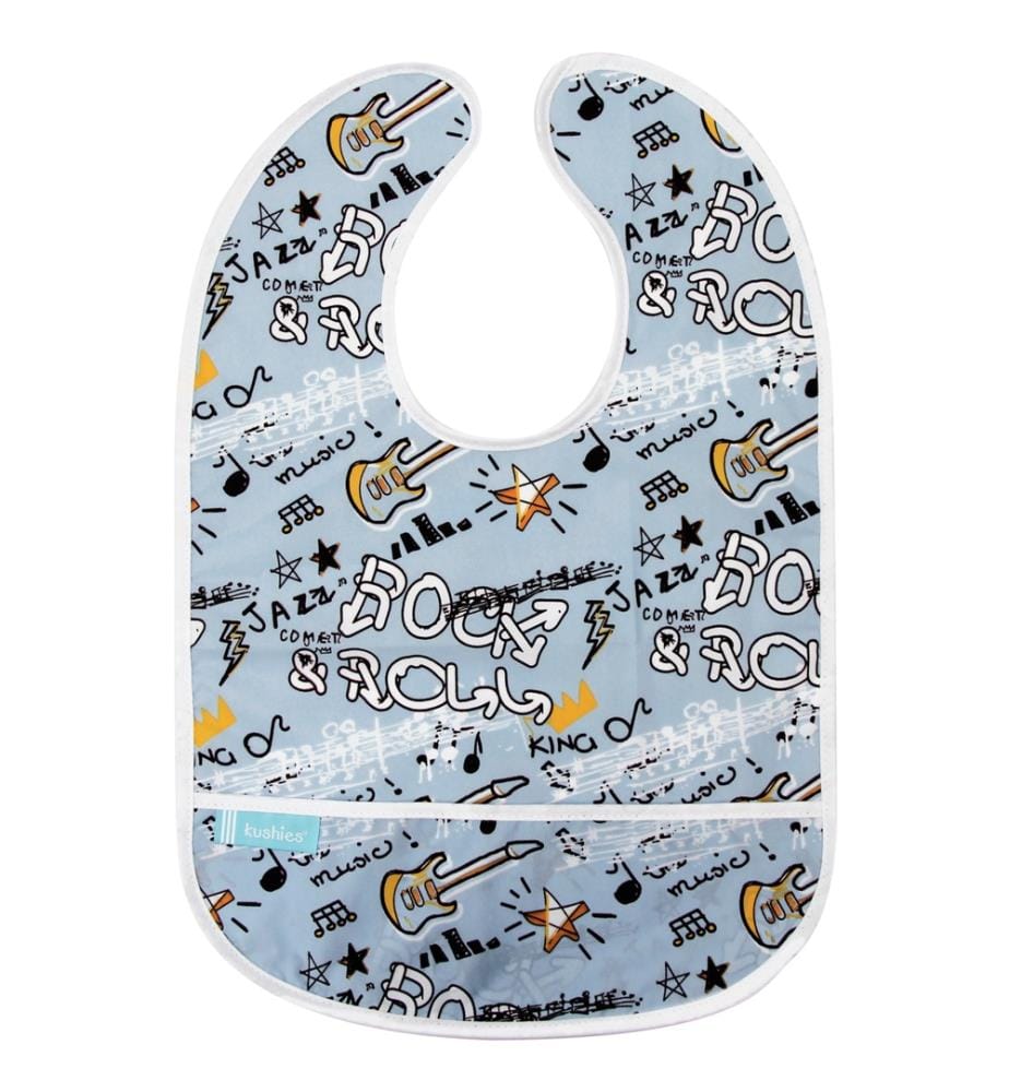 Bavoir sans manches CleanBib, 6-12 mois, Rock bleu clair