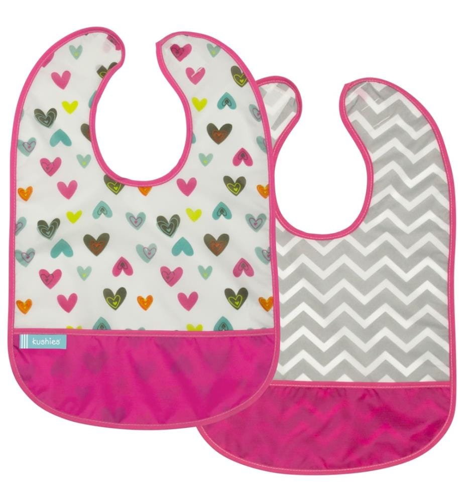 Bavoir sans manches CleanBib 2 pcs., 12m+, cur & chevron