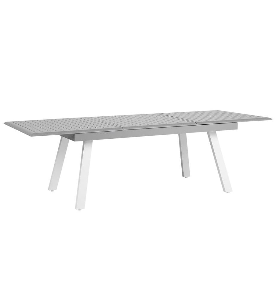 Table de salle à manger de jardin extensible PERETA 175/255 cm 100 cm Métal Gris clair