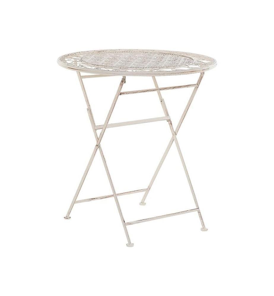 Table bistrot TRIESTE 70 cm 70 cm Métal Beige clair