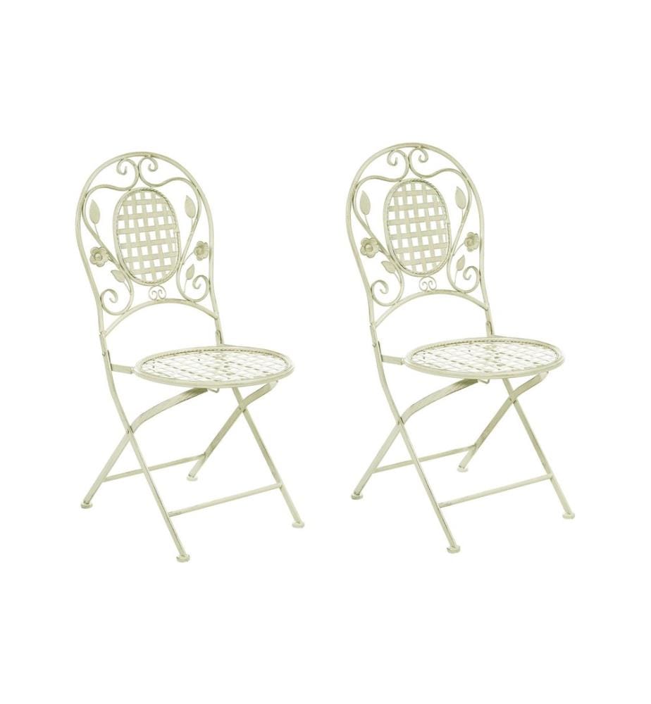 Lot de 2 chaises de jardin BIVIO Pliant Métal Vert clair