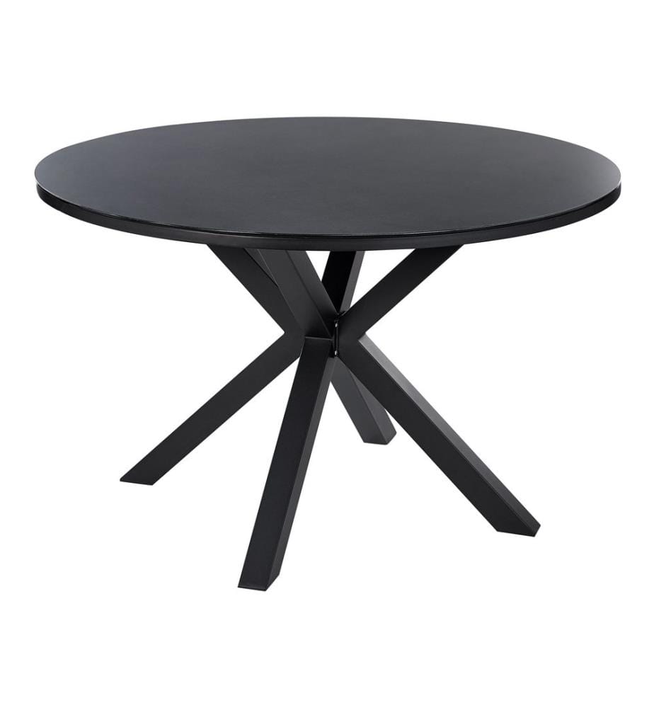 Table de salle à manger de jardin MALETTO 120 cm 120 cm Verre Noir