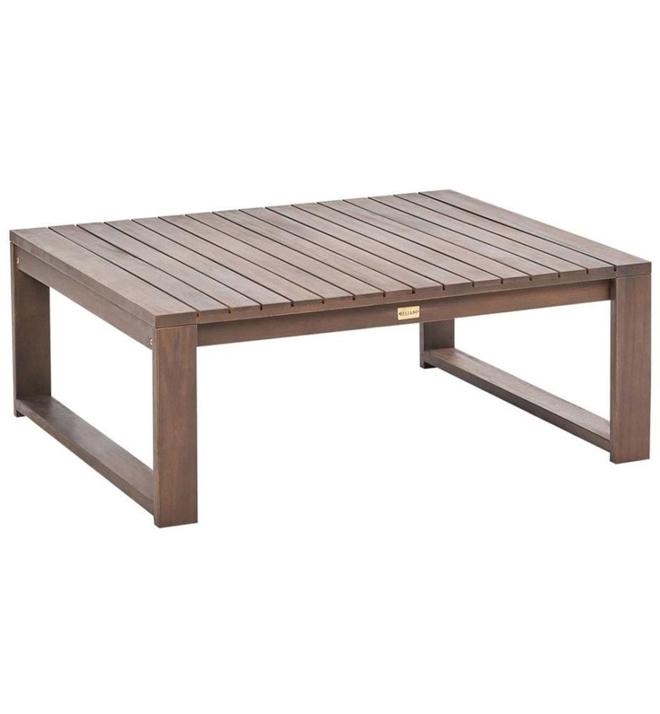 Table basse de jardin TIMOR 90 cm 75 cm Bois d'acacia certifié Marron foncé