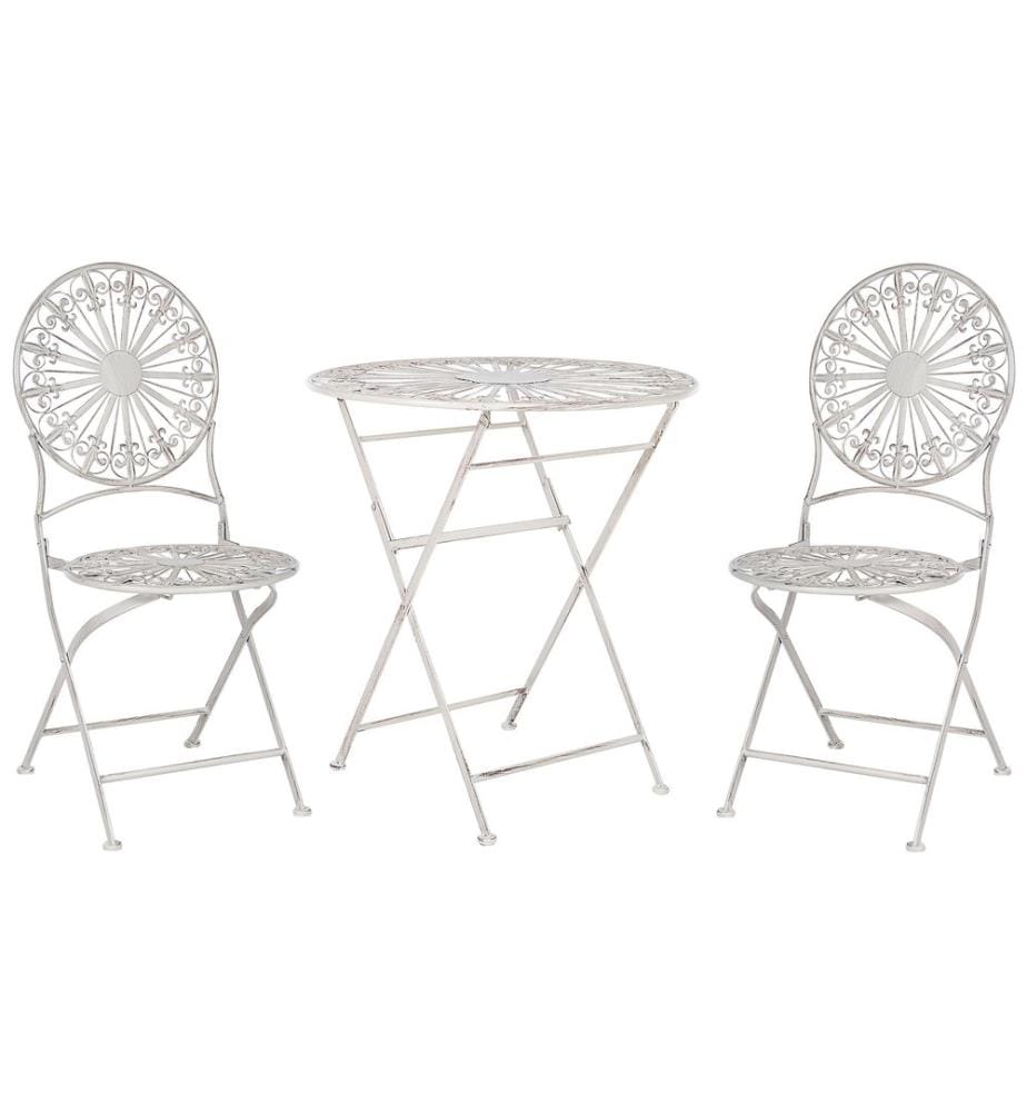 Ensemble bistrot Pliant SCAFA Métal Blanc