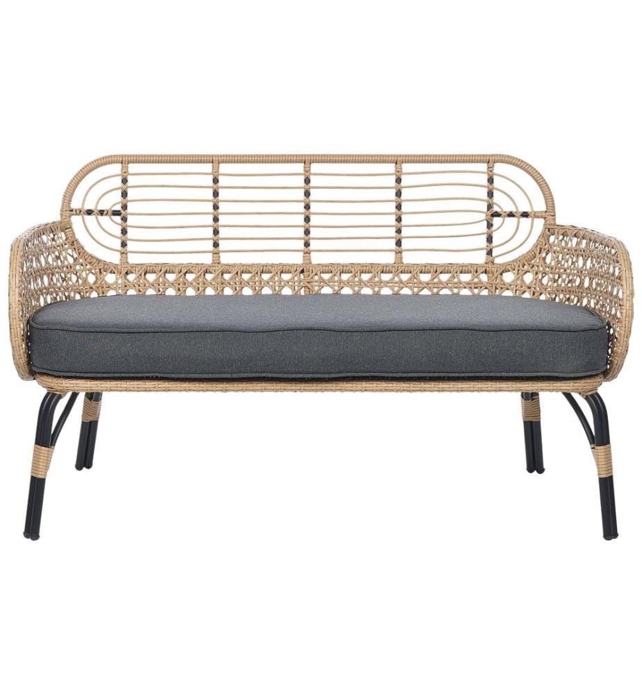 Banc avec coussin d'assise PRATELLO 122 cm Naturel