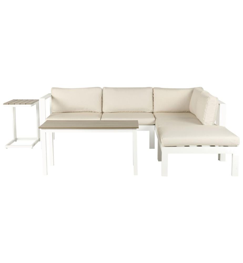 Ensemble de canapés d'angle de jardin 5 places MESSINA Côté gauche Métal Beige