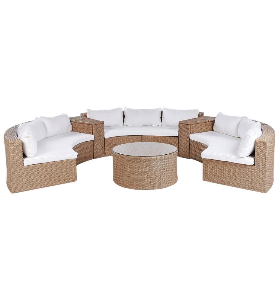 Ensemble de salon de jardin avec table 9 places SEVERO Beige sable