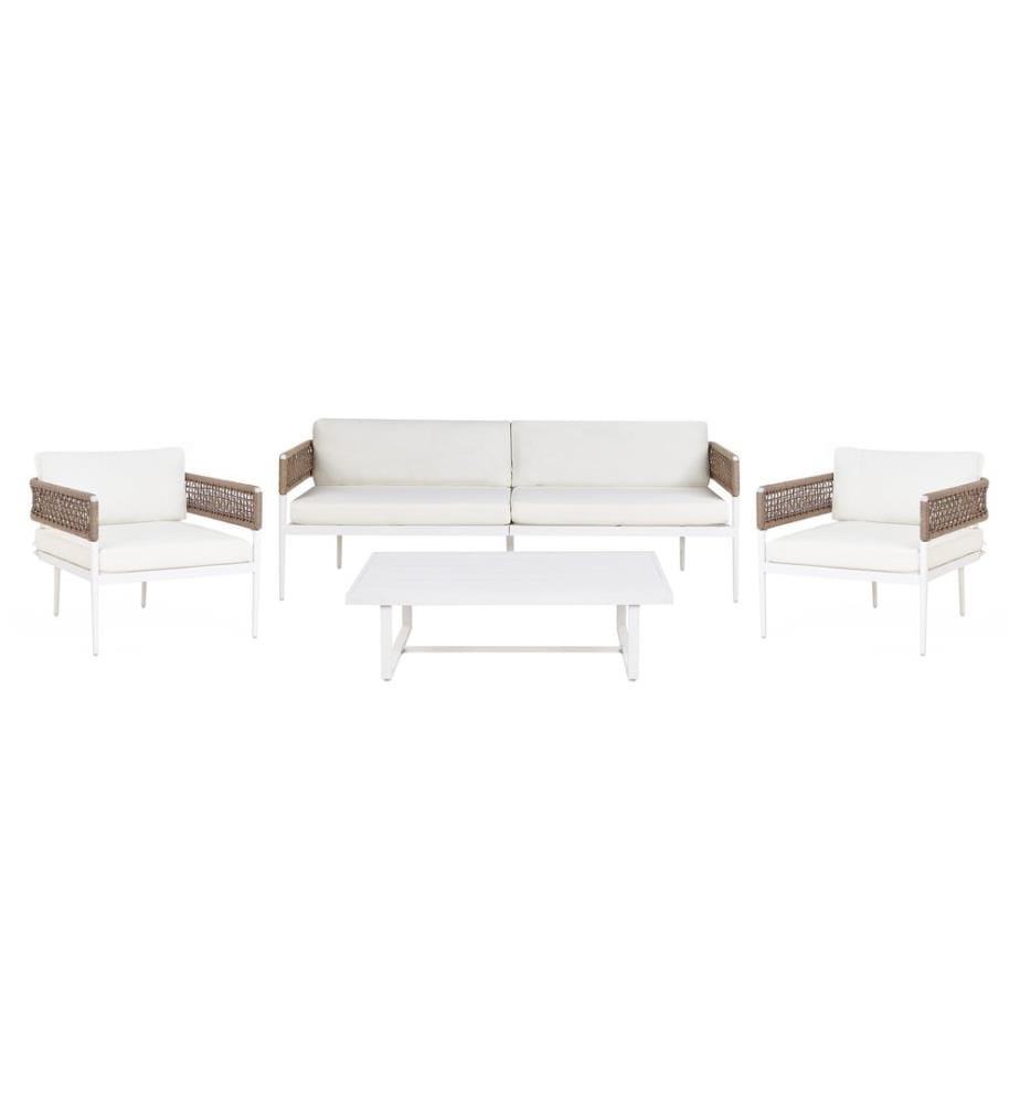Ensemble de salon de jardin avec table 5 places SERLA Métal Blanc