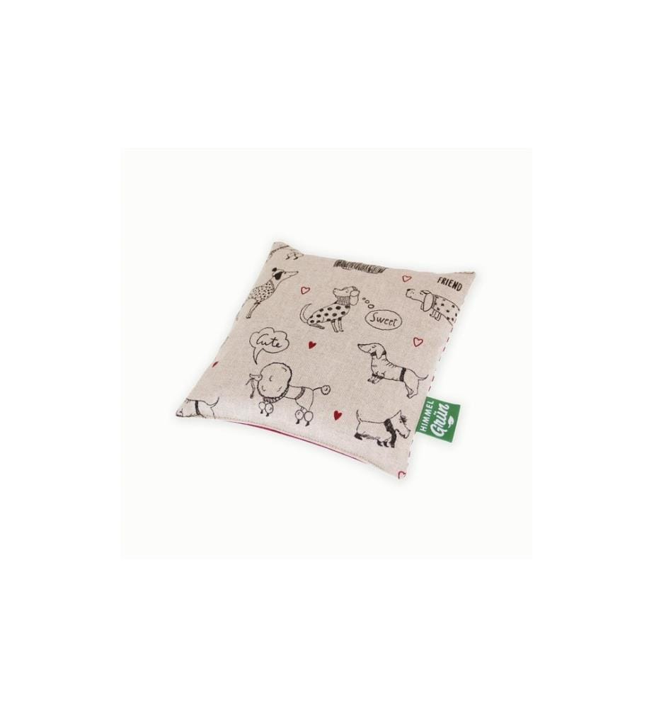 Himmelgrün - Coussin thermique Oreiller en graines de colza Chiens 20 x 20 cm