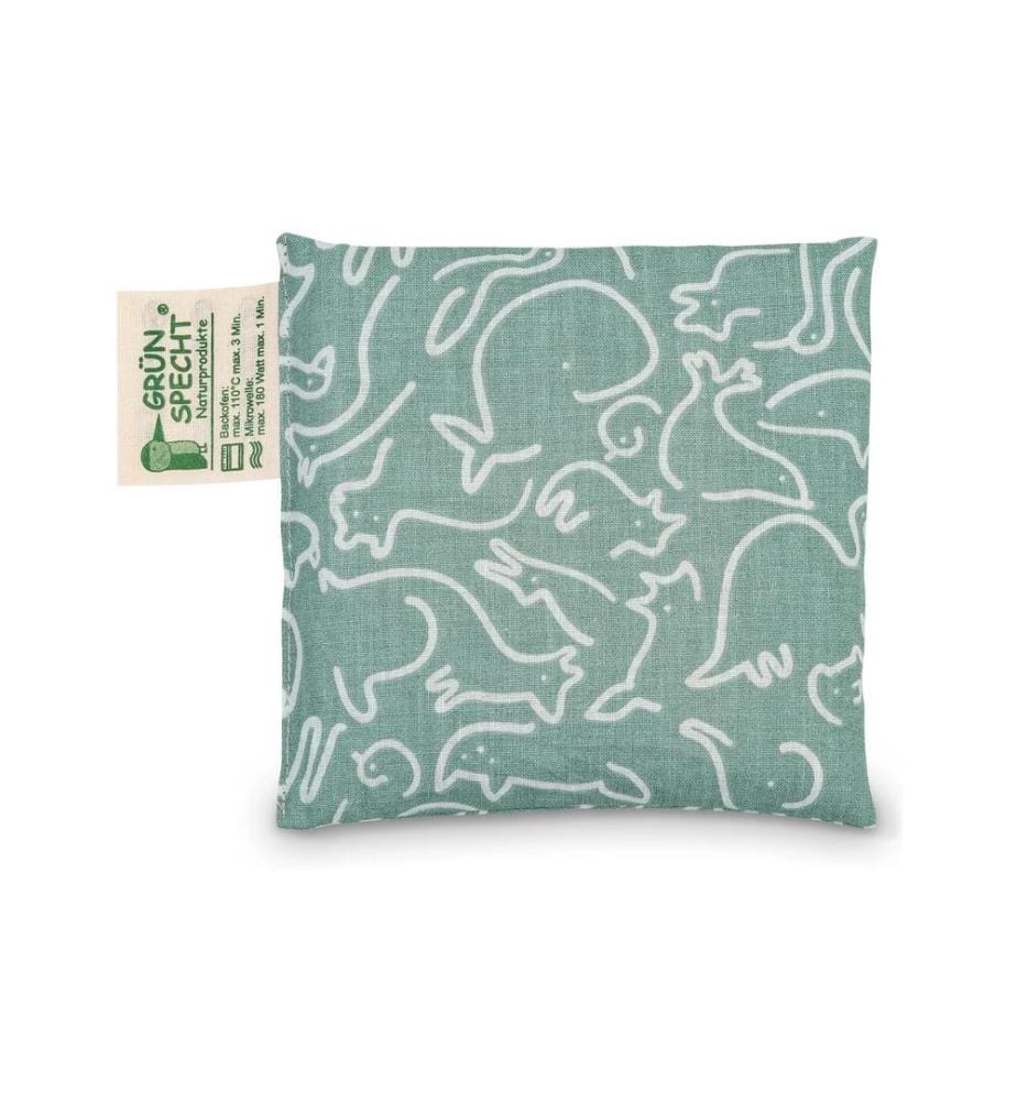 Grünspecht - Coussin aux pépins de raisin Animaux Frosty vert 12 x 12 x 1 cm