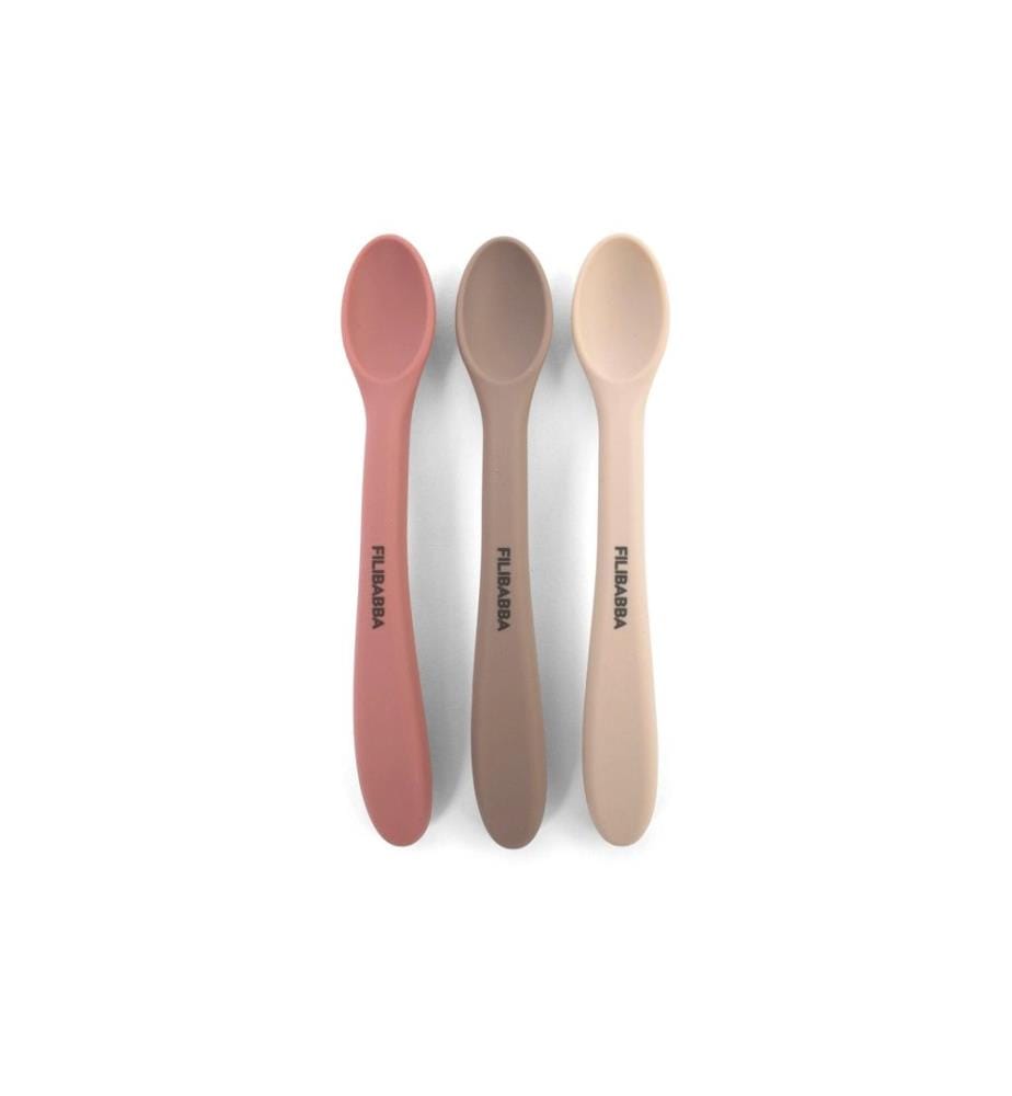 Filibabba - Cuillère pour bébé Mélange de roses Lot de 3