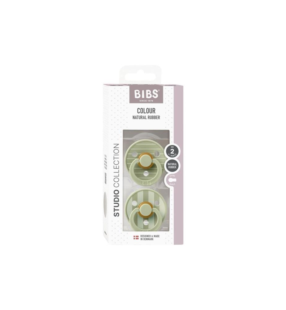 Bibs Épingle Sage Mix, caoutchouc naturel, latex, forme ronde, 6 à 18 mois