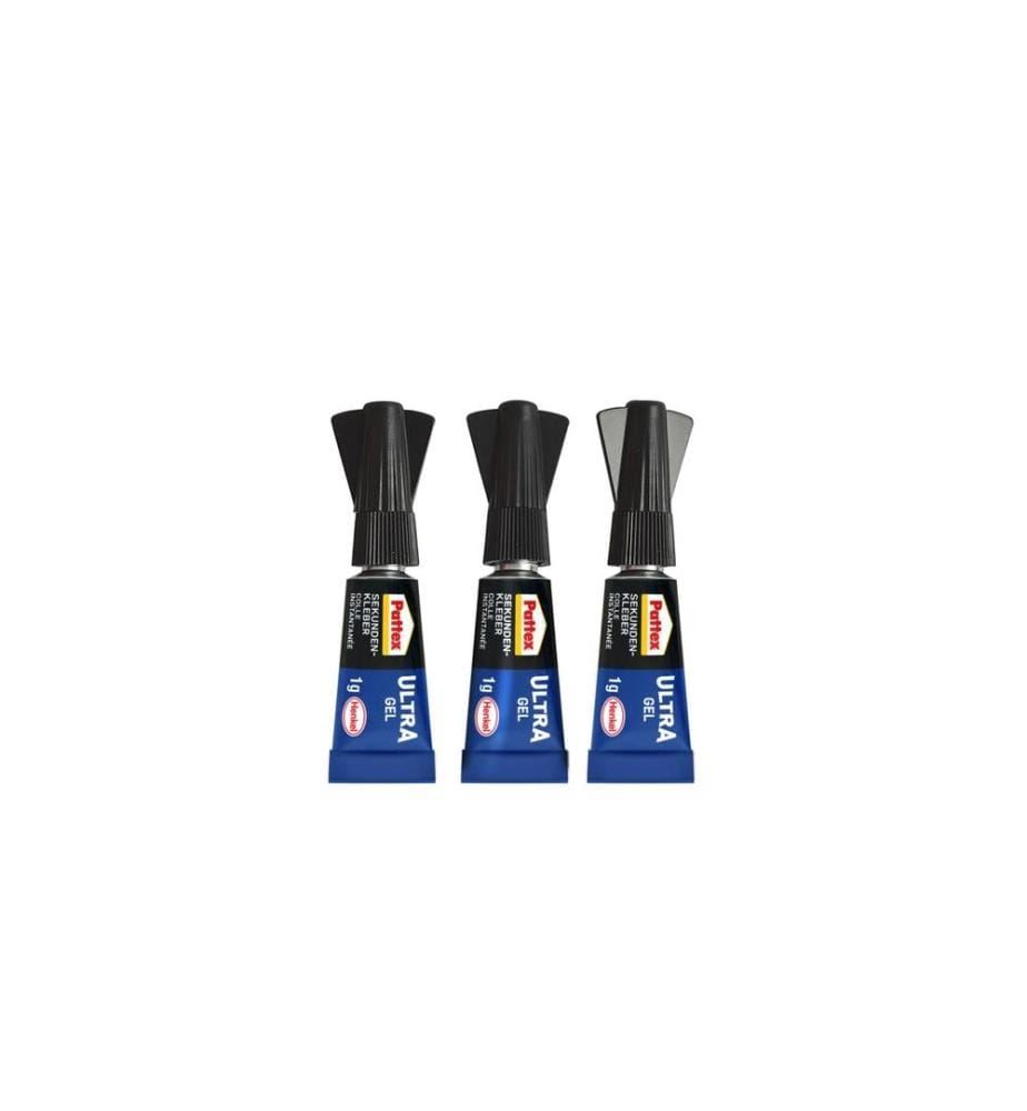 Pattex - Colle instantanée Ultra Gel Mini Trio 3 x 1 g, Transparent