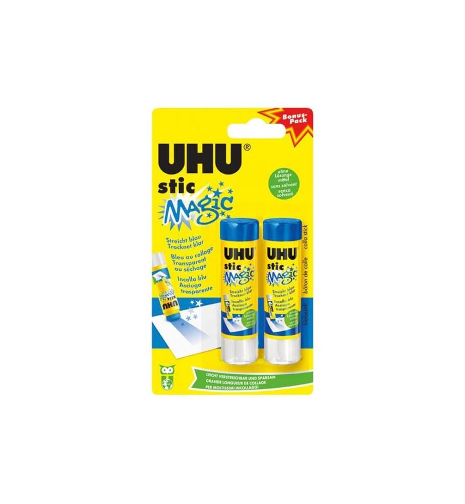 UHU - Lot de bâtons de colle Magic 8.2 g, 2 pièces