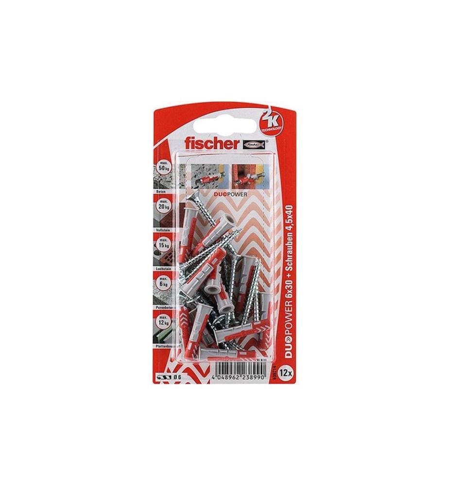 FISCHER - Chevilles DUOPOWER 6 x 30 S, 12 Pièce/s