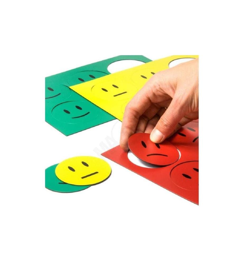 SUPERMAGNETE - Aimant Magnetsymbole Smiley jaune, vert, rouge, 18 pièces