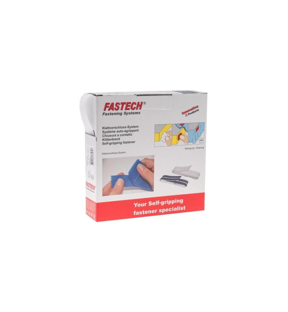 FASTECH - Ruban côté crochets Box 25 mm x 10 m auto-adhésif, blanc