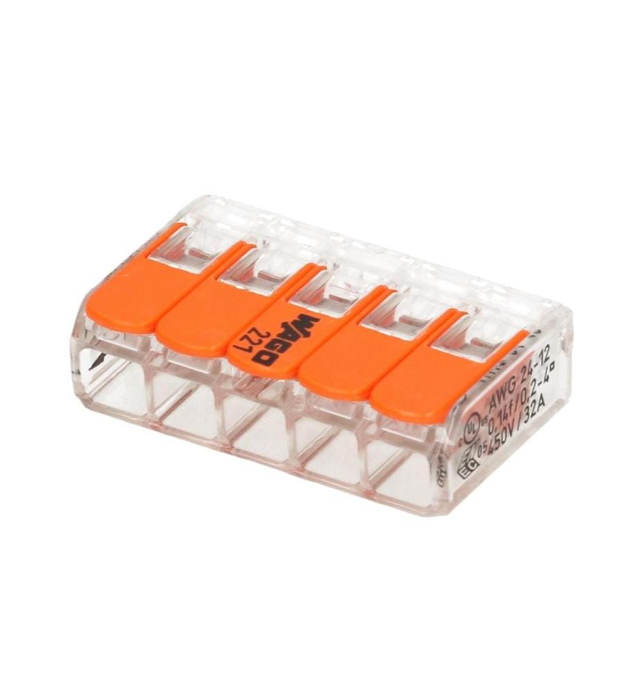 WAGO - Borne de connexion COMPACT 5 fois, 4 pièces