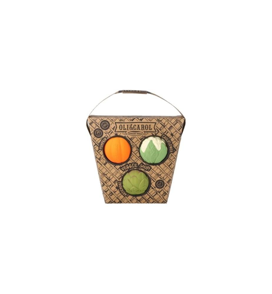 Oli&Carol - Hochet silencieux Veggie Soup Baby Balls sensorielles;
