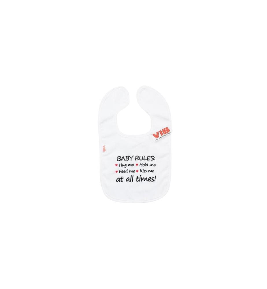 Very Important Baby - Bavoir Baby rules Blanc
