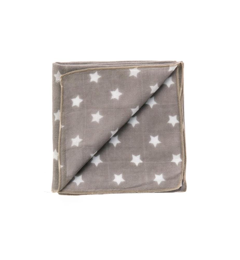 ZEWI bébé-jou Serviette en gaze étoiles de boue taille 60x60 cm