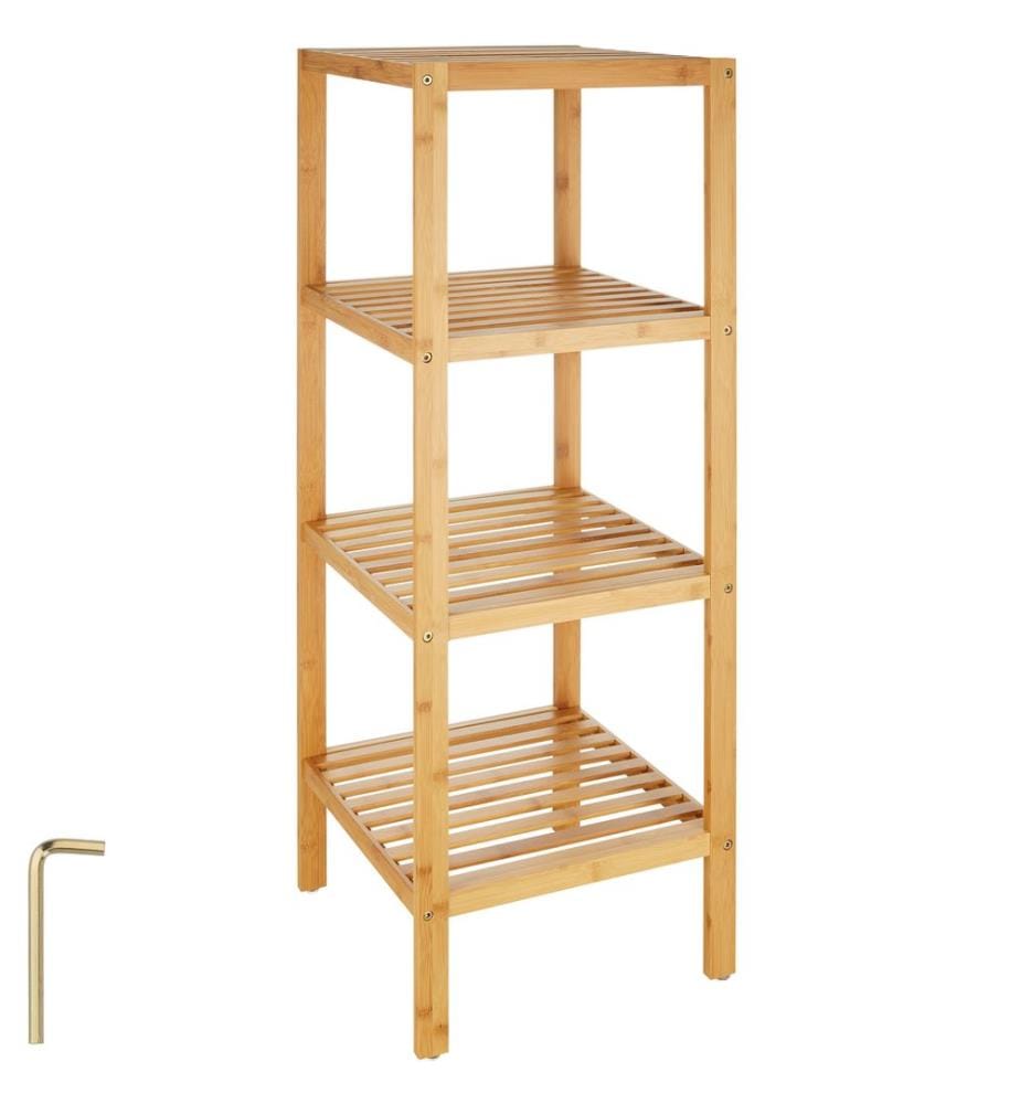 Étagère en Bambou 4 niveaux 33x33x97 cm - marron