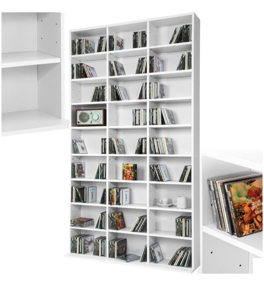 Étagère bibliothèque Christel 180 x 102 x 23,5 cm - blanc