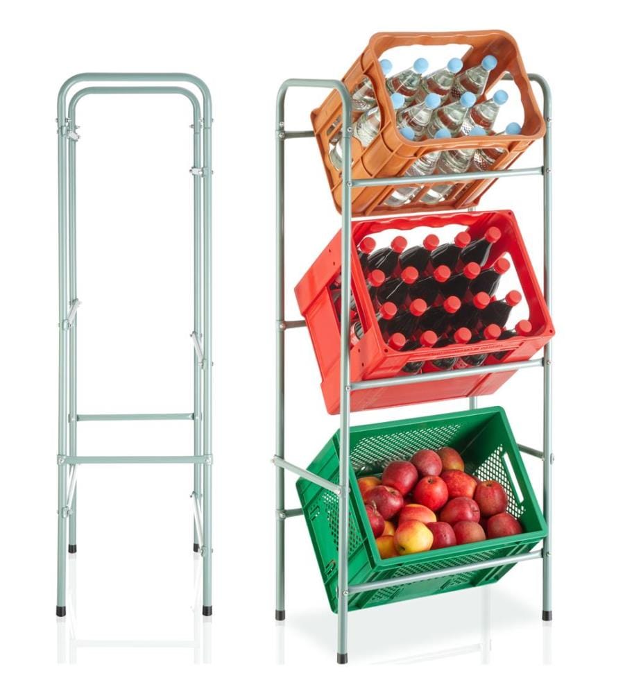 Rack porte casiers 3 emplacements - gris